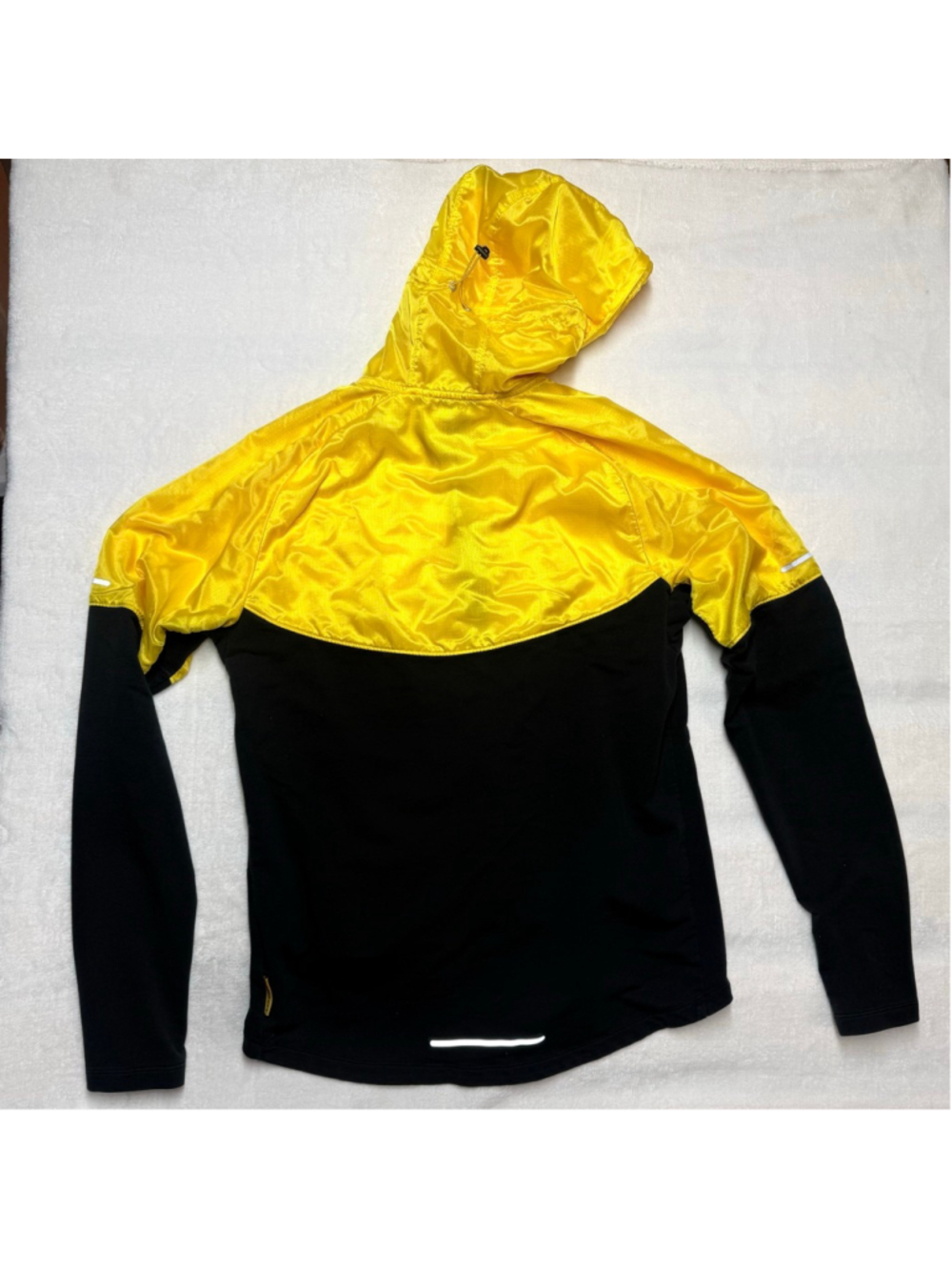 Men's Nike Livestrong Performance Windbreaker Large Yellow Black Vintage - Picture 7 of 14